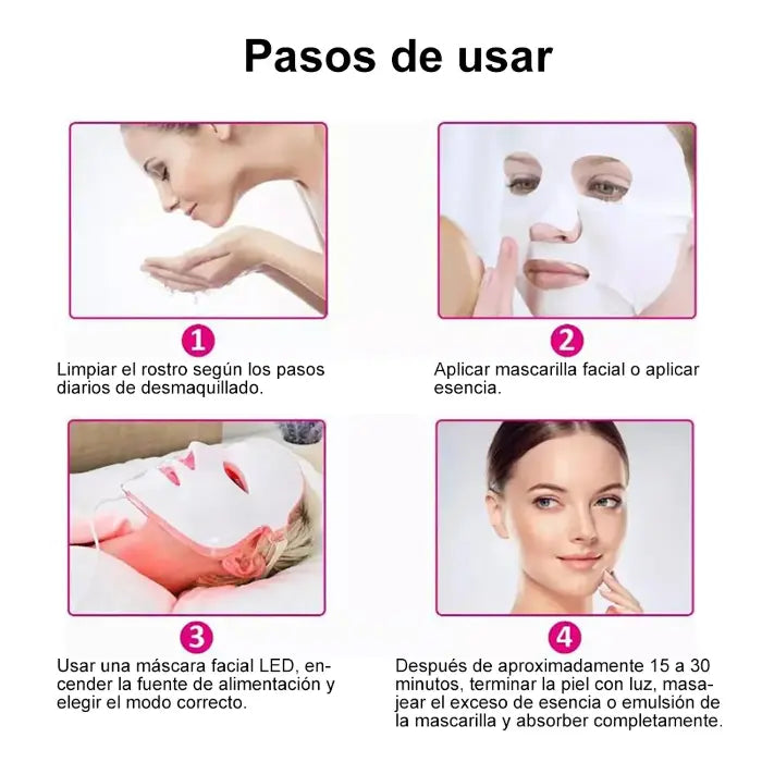 Mascara Facial Fotones Led 7 Colores MICROTERAPIA NC03